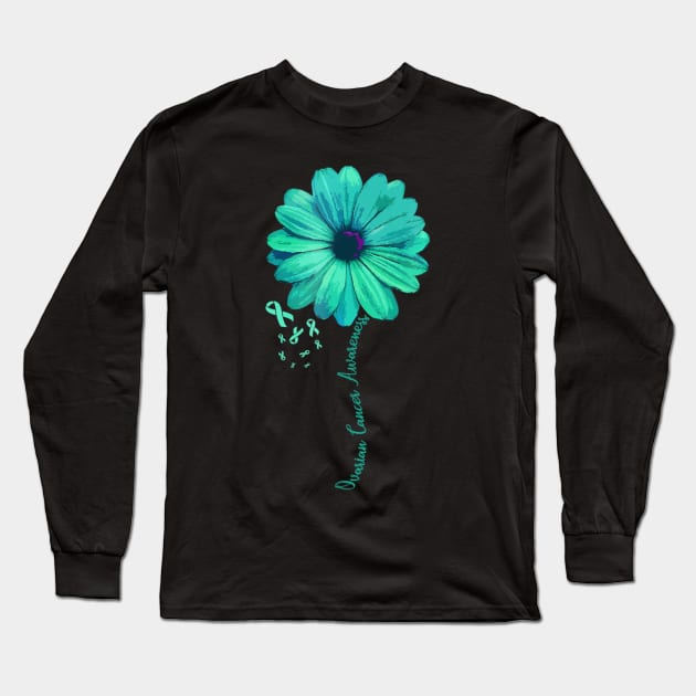 Ovarian Cancer Awareness Family Survivor Pretty Long Sleeve T-Shirt by ShariLambert